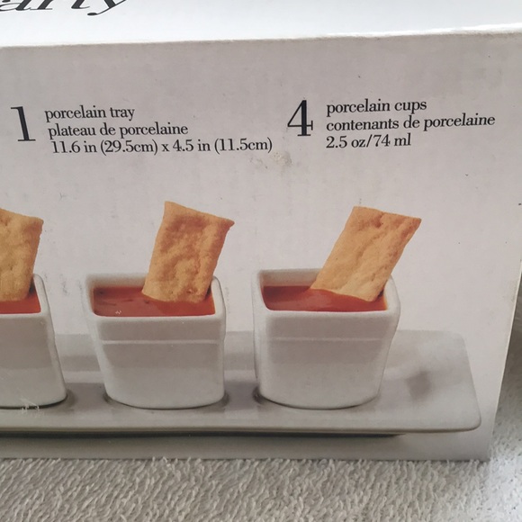 tasting party 4 Porcelain Cups and Tray Pier 1 Imports - Picture 2 of 4